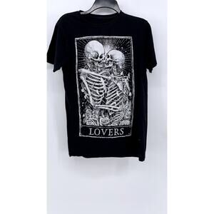 MORTUS VIVENTI Men's Skeleton Graphic Crewneck Short Sleeve T-Shirt SZ S